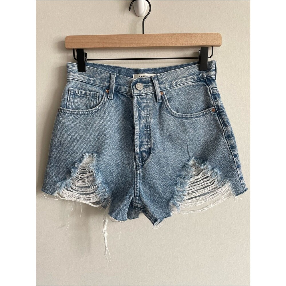 Pacsun vintage high rise jean shorts jorts distressing cut offs summer 26